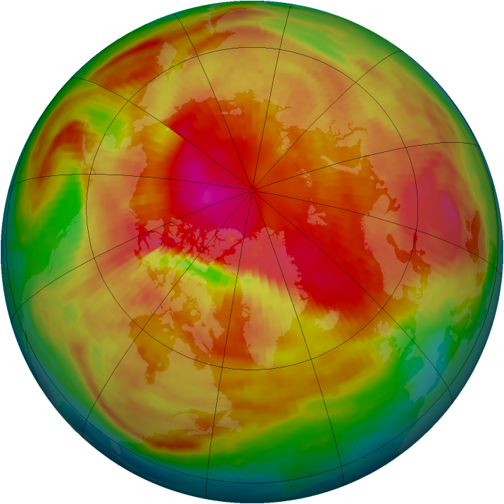 Arctic ozone map for 15 March 1988